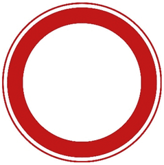 Rond bord met een brede rode rand en een leeg wit vlak